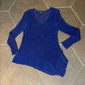 Eileen Fisher Women's Blue Asymmetrical Sweater M